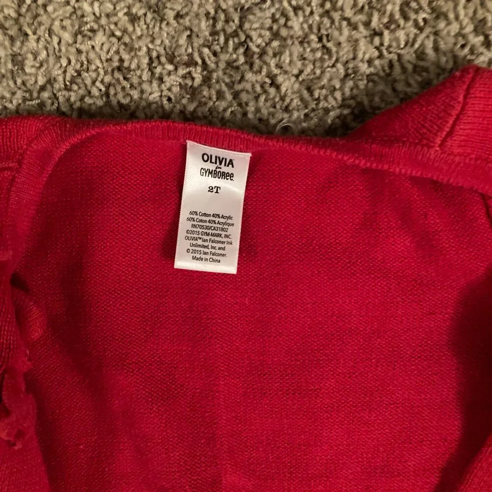 Gymboree red Olivia sweater sz 2T